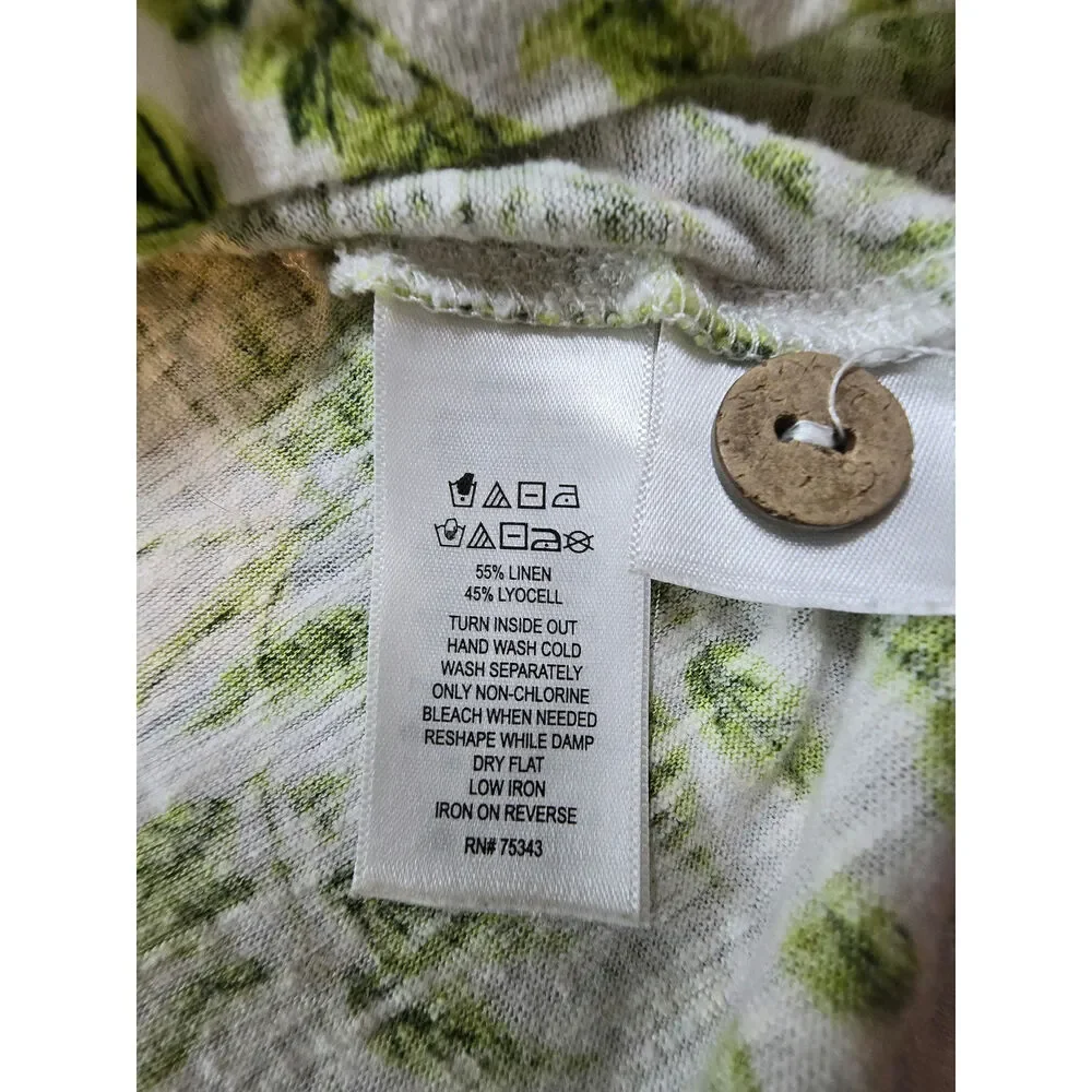 Tahari Linen Blend Sleeveless Top Medium